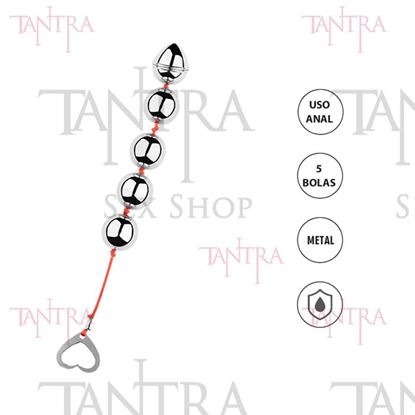 Dilatador anal con 5 bolas de metal